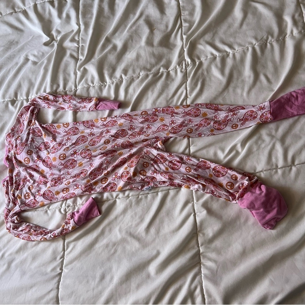 Dreamy Zzz Girls 18-24 Month Bunny Bamboo Zippy One Piece Pajamas Sleeper - Picture 9 of 9